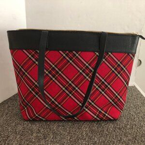 Talbot's Tartan Red Plaid Tote Bag